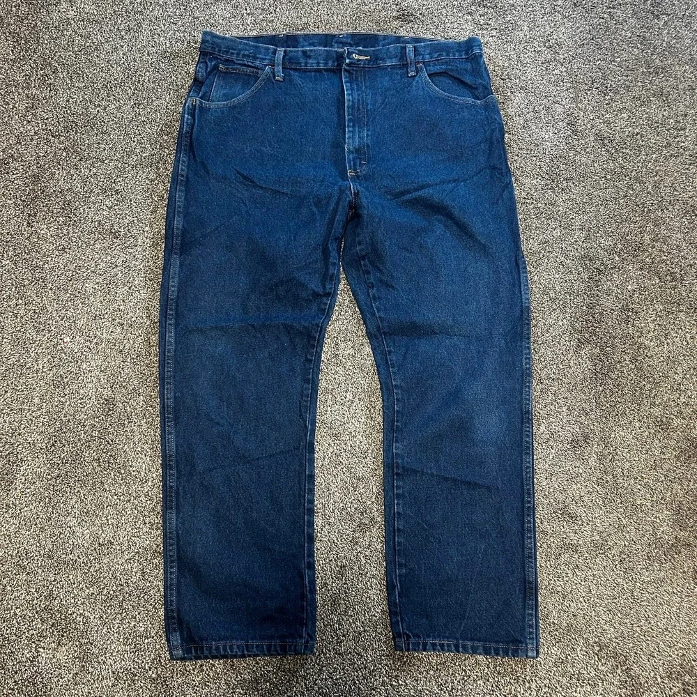 Wrangler Carpenter Jeans Mens 40x30 Blue Excellent Dark Wash Relaxed Fit